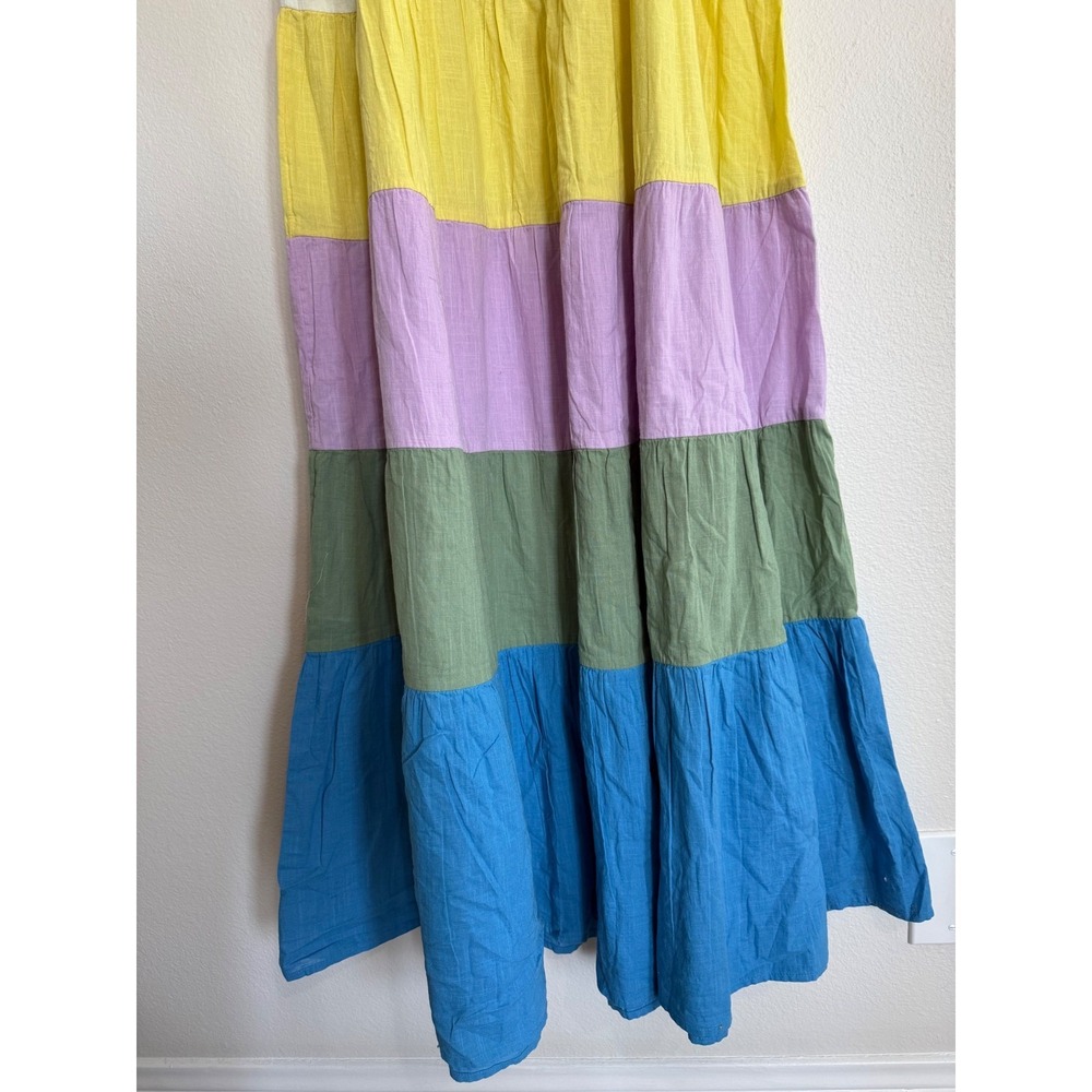 Roxy Juniors' Honolulu Glow Cotton Tiered Open-Back Maxi Dress Summer Beach S - Picture 3 of 6